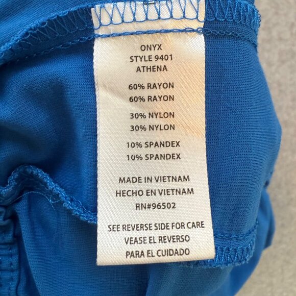 Onyx By Healing Hands Athena Style 9401 Womens Scrub Pants Blue Medium Stretch F - Picture 5 of 7